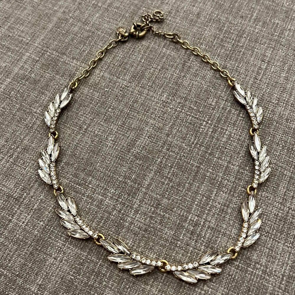 JCREW crystal and gold necklace